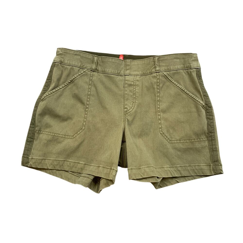 Spanx Shorts Womens L Large Ivy Stretch Twill Utility Front Patch Pocket Pull On